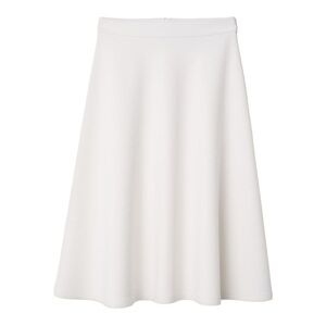 H&M Calf-Length Cream Crinkle Circle Skirt